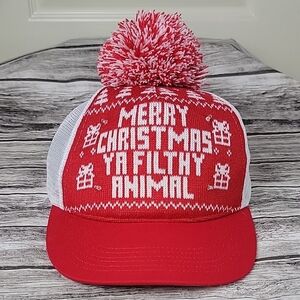 Red Christmas LIGHT UP LED Trucker Hat